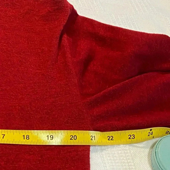 Gorgeous Red Marled Soft Tie Long Sleeve Sweater - Picture 3 of 7